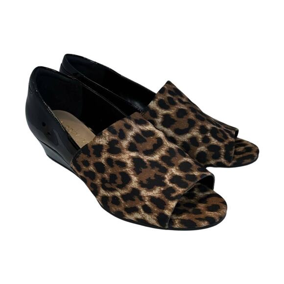 Aubrey Lynn, Slip On Wedge, Open Toe Shoe, Leopard, 6m - Picture 1 of 9